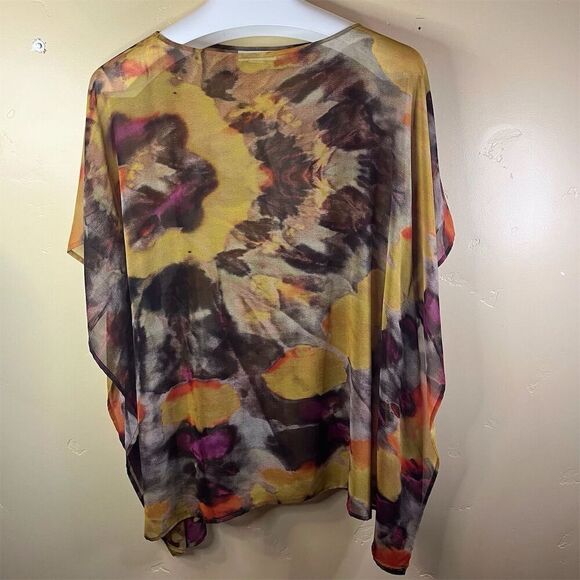 Bryn Walker Women's Lagenlook Boho Sheer Tunic Top Size Medium‎ Geometric Style - Picture 1 of 7